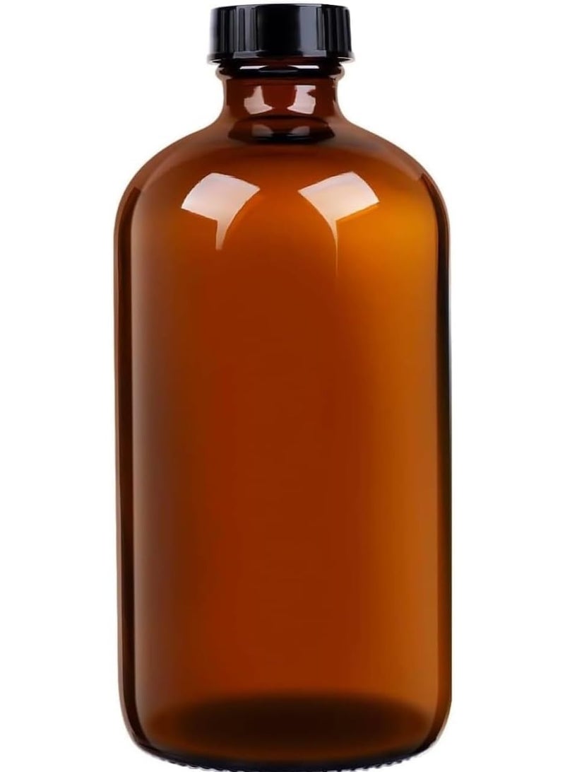 Luxoraq 500ml Amber Glass Bottle,  Brown Glass Boston Round Bottle, Refillable Containers for Essential Oils, Shampoo, Lotion, Soap, Cleaning Solutions, Lab Reagents – UV Protection, Leakproof Cap - Image 1